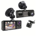 Відеореєстратор з трьома камерами, 1080P + Подарунок Карта пам“яті 64GB / Реєстратор у машину / Автореєс +  Micro SD KINGSTON 64 Г